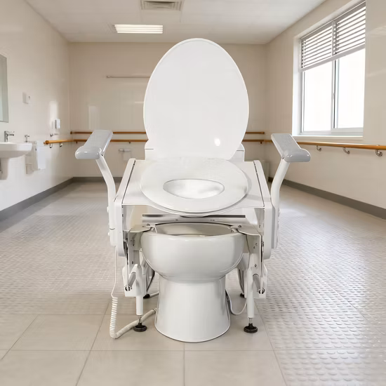 Electric Hand Control Adjust Height Aged Care Toilet Seat Indoor