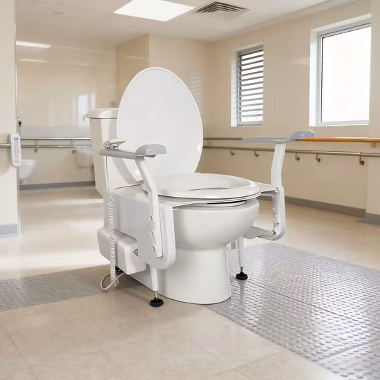 Electric Hand Control Adjust Height Aged Care Toilet Seat Indoor