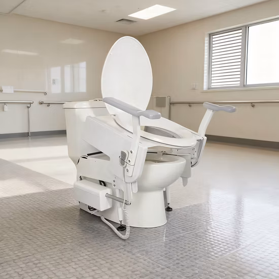 Electric Hand Control Adjust Height Aged Care Toilet Seat Indoor